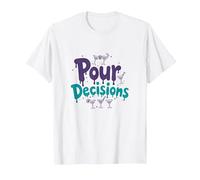 pour Decisions Baristi per Donne Cocktail Umorismo Maglietta, Uomo, Bianco, 6XL