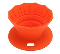 Pour Over Coffee Dripper, Food Grade Silicone Folding Portable Hand Brewed Coffee Filter Cup for Travel Outdoor (Vermilion)