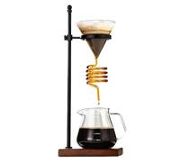 Pour Over Coffee Maker Set, Coil Coffee Dripper, with Stand & Base, 600ml Heat-Resistant Server, for Home, Office and Outdoors(A)