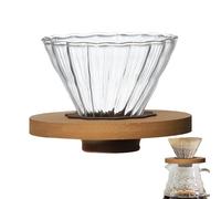 Pour Over Dripper, Glass Coffee Cone, Brewing Stand, Single Cup Funnel, Hand Filter Mug for Manual Brew, Flavor Control, Daily Ritual, Home Style, Coffee Lovers Experience, Small, Large