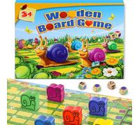 Pourbibi Giochi da Tavolo | 2 in1 Legno Gioco da Tavola, Giochi Montessori Giochi Educativi 3 Anni, 2-6 Giocatori, Giochi Bambini 3 Anni, Compleanno Idee Regalo Bambina Bambino 3 4 5 6 Anni