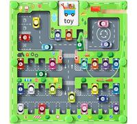 Pourbibi Giochi Montessori Bambini 3 4 5 Anni, Giocattoli del Labirinto Magnetico in Legno per Bambina Bambino, Gioco Educativi 3-5 Anni Maschio Femmina, Regalo Pasqua Natale Compleanno