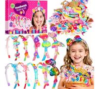 Pourbibi Regalo Bambina 3 4 5 6 7 8 9 10 Anni, 10 Pezzi Kit per Realizzare Cerchietti per Bambine, Giocattoli per Età 3-8 Anni, Regali di Compleanno, Giochi Bambina 3-8 anni