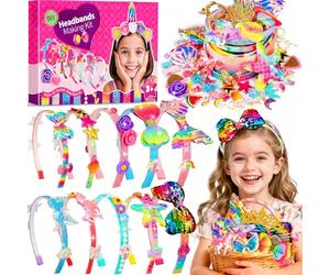 Pourbibi Regalo Bambina 3 4 5 6 7 8 9 10 Anni, 10 Pezzi Kit per Realizzare Cerchietti per Bambine, Giocattoli per Età 3-8 Anni, Regali di Compleanno, Giochi Bambina 3-8 anni