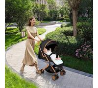 Pousstte Passeggino Passeggino Piccolo Passeggino Pieghevole Ruote Maneggiabili e Leggeri Schienale Regolabile, Nero