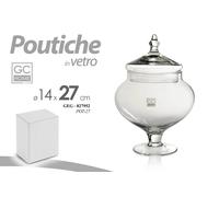 POUTICHE Scatola VETRO Coperchio VETRO TRASPARENTE VASO CENTRO TAVOLA 2714 cm