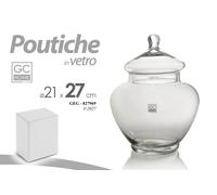 POUTICHE Scatola VETRO Coperchio VETRO TRASPARENTE VASO CENTRO TAVOLA 2721 cm