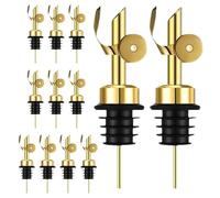 Pouts Bottiglia Da Cucina - Set Di Olio 12 | Pout Dispenser Di Olio, Ugello In Acciaio Inox Con Coperchio A Getto, Dispenser Di Aceto Per L'Uso Di Barra, I