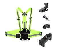 POV Action Camera Cellulare Selfie Giubbotto Riflettente Cinghia Petto Mount Harness per Gopro, DJI Osmo, Insta360 X5 X4 X3, per iPhone Samsung Cellulare per Sport All'aperto Corsa