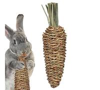 Povanjer Coniglietto da Masticare - Massaggiagengive di Paglia Giocattoli da Masticare per Piccoli Animali Domestici,Giocattoli per Animali commestibili Naturali Resistenti al morso per digrignare i