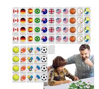 Povanjer Mahjong Set di Gioco Mahjong Piccolo Set di Mahjong - Gioco di strategia di Gioco Mahjong | Mahjong Tiles Bandiera Nazionale, Set di Giochi per feste, Blocchi di costruzione per e adulti,
