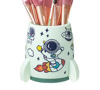 Povanjer Simpatico portapenne - Graziosi contenitori per Penne | Rocket Ship Cup ad Alta capacità a Forma di Razzo con Adesivo Astronauta per Desktop Studentesco