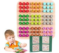 Povanjer Tabellone di Gioco del Sudoku,Puzzle con Numeri Colorati in Legno | Puzzle matematici e Giochi da Tavolo per Bambini dai 3 Anni in su, Giocattoli didattici Che includono 81 Numeri