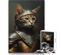 Povero cavaliere gatto per adulti Puzzle da 1000 pezzi Gioco educativo e divertente per l'apprendimento, regalo perfetto e premuroso per ogni occasione Dimensioni 38x52cm