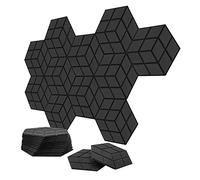 Povhhee 12 in schiuma fonoassorbenti, autoadesivi, acustici, 13,8 x 12 x 0,4, per studi di registrazione, uffici, colore nero
