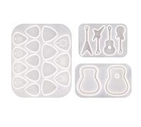 Povhhee 3 Plettri in resina per chitarra, plettro triangolare, stampi in silicone per in resina, plettro a forma di scatola