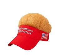 POVVFRTY Baseball cap with Embroidered Big Head Letters, High Top Wig cap Adjustable from 56cm To 62cm