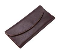 POVVFRTY Real Cowhide Women's Long Wallet, Women's Card Bag, Cowhide Wallet, Hand-Held(Coffee)