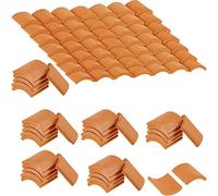 Povxlum 200 Pezzi di Tegole per Tetti, Set da Costruzione, Piastrelle nel Miniatura Rosse per La Decorazione del Giardino della del Paesaggio DIY