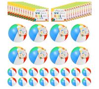 Povxlum 48 pcs End of Year Gifts for Students Inflatable Summer Rainbow Beach Balls Bulk with Gift 24 Pcs Gift Cards End of Year Student Gifts from Teacher