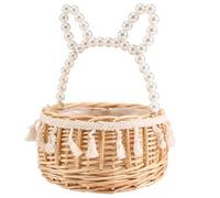 Povxlum Cesto di Fiori Cestino Vimini Cesto per Cestino Vimini con Manico Piccolo Matrimonio Cestini Porta Petali da Matrimonio in Rattan per la Decorazione della Tavola di Nozze Feste