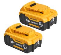 Powarobor 2xDCB184 18V 5.5Ah Batteria Compatibile con DeWalt Sistema 18V XR