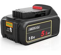 Powarobor DCB184 Batteria di ricambio agli ioni di litio,18 V, 5,5 Ah, Compatibile con batterie DeWalt DCB182 DCB184-XJ per tutte le macchine a batteria da 18 Volt con indicatore di livello di