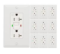 POWAWINI GFCI Outlet 20 Amp, UL Listed, Self-Test con indicatore LED, resistente alle manomissioni, resistente alle intemperie, per interni o esterni, con piastre e viti da parete (bianco)