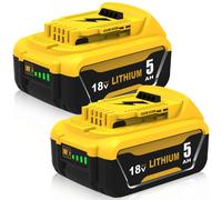 Powayup 2Pcs Sostituzione per Dewalt Batteria 18V DCB184 DCB180 DCB181 DCB182