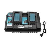 Powayup DC18RD per Maki-ta Caricabatterie 18V Doppia Porta 7A Caricabatterie Rapido sostitutivo DC18RC Compatibile per Maki-ta Batteria 14.4V-18V BL1845 BL1840 BL1835 BL1830 BL1830B BL1840B BL1845B