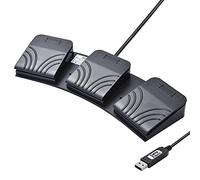 Powboro Interruttore a pedale USB triplo a 3 pedali, programma personalizzato, tastiera del computer, mappa, chiave multimediale, fotoelettrico, interruttore ottico, trascrizione HID per videogiochi