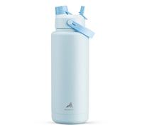 POWCAN Borraccia Isolata da 40 oz con Cannuccia 2 in 1 e Coperchio con Beccuccio, Mantiene Freddo 24 Ore, a Prova di Perdite, Senza BPA, Borraccia in Acciaio Inossidabile a Doppia Parete (Sea Breeze)