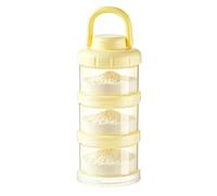 Powder Milk Container, Stackable Leak Proof Formula Storage Bottle, Portable Three Section Food Dispenser For House Kitchen Bedroom Travel Mother Family Feeding Formula Storage Organizer Use