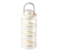Powder Milk Container, Stackable Leak Proof Formula Storage Bottle, Portable Three Section Food Dispenser For House Kitchen Bedroom Travel Mother Family Feeding Formula Storage Organizer Use