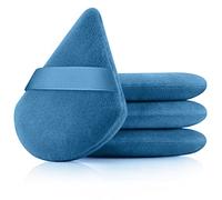 Powder Puff Start Makers 4 Pezzi Puff Cipria Triangolare, Riutilizzabile Morbido Piumini da Cipria, Bagnato e Asciutto Piumino Cipria, Adatto per Fondotinta Sciolti (Blu)