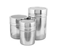 Powder Sugar Shaker, Baking Sugar Duster, Stainless Steel Container Set, Fine Mesh Dispensing Lid, Comfortable Non-Slip Handle, Ideal for Tea Cake Bread Pastry Pancakes Coffee Decorating