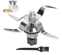 Poweka Lama di Ricambio Compatibile con Silvercrest Monsieur Cuisine Connect e Monsieur Cuisine Smart Robot da Cucina in Acciaio Inox con Guarnizione e Spazzola di Pulizia