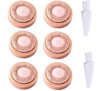 Poweka - Testine di ricambio per la rimozione dei peli del viso Flawless - Rosy Gold ricambio per labbra, mento, guance e sideburns, 6 pezzi