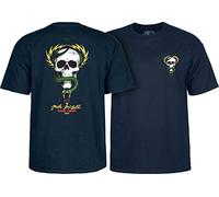 Powell-Peralta McGill - T-Shirt con Teschio e Serpente, Taglia L, Colore: Blu Navy