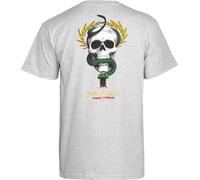 Powell-Peralta McGill - T-Shirt con Teschio e Serpente, Taglia L, Colore: Grigio