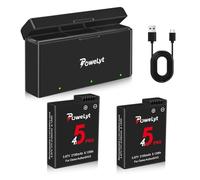 PoweLyt Osmo 360/Action 6/5 Pro/4/3 Batteria 2 pacchi 2100mAh Action 5 Pro Batterie e Stazione di ricarica rapida a 3 canali Compatibile con DJI Osmo Action 6/Action 5 Pro/Action 4/Action 3,Osmo 360