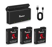 PoweLyt Osmo 360/Action 6/5 Pro/4/3 Batteria 3 pacchi 2100mAh Action 5 Pro Batterie e Stazione di ricarica rapida a 3 canali Compatibile con DJI Osmo Action 6/Action 5 Pro/Action 4/Action 3,Osmo 360