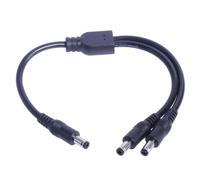 Power 1 maschio a 2 maschio 5.5x2.5mm 5.5x2.1mm alimentazione splitter per fotocamera