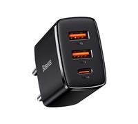 Baseus oplader Compact Quick Charger, 2xUSB, USB-C, PD, 3A, 30W (sort) CCXJ-E01