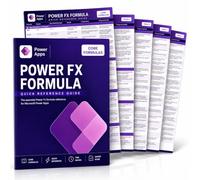 Power Apps Power Fx Formula Cheat Sheet per applicazioni su tela, 116 | Impara le Power Apps più velocemente con 116 funzioni Power Fx, sintassi, esempi reali, risultati e spiegazioni in inglese