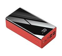 Power Bank 100000Mah Caricabatterie Portatile, Caricabatteria Portatile For Telefono Con Display Digitale LCD, 3 Ingressi E 4 Uscite USB, Powerbank A Ricarica Rapida Con Torcia Batteria(Red)
