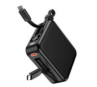 Power Bank 10000mAh Ultra Sottile e Leggero Ricarica Rapida 22.5W PD 3.0 - Batteria Esterna Portatile Mini (6.8cm) Solo 170g - 3 Porte USB-C/USB-A - Schermo LCD% Batteria (Nero)
