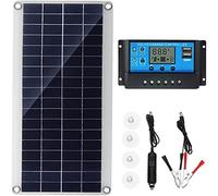 Power Bank 100W Pannello solare, Kit caricabatterie pannello solare fotovoltaico 12V con regolatore 10A-100A Linea di ricarica 10 in 1, Batteria pannello solare per auto, camper, roulotte, b
