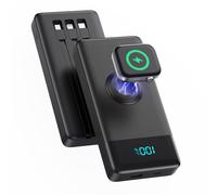 Power Bank 10800mAh con 3 Cavi Integrati & Caricatore per Apple Watch 6 in 1