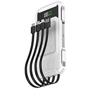 Power Bank 15W Caricabatterie wireless Qi veloce, 30000Mah 22.5W QC PD 3.0 Ricarica rapida, Bianco, 20000mAh